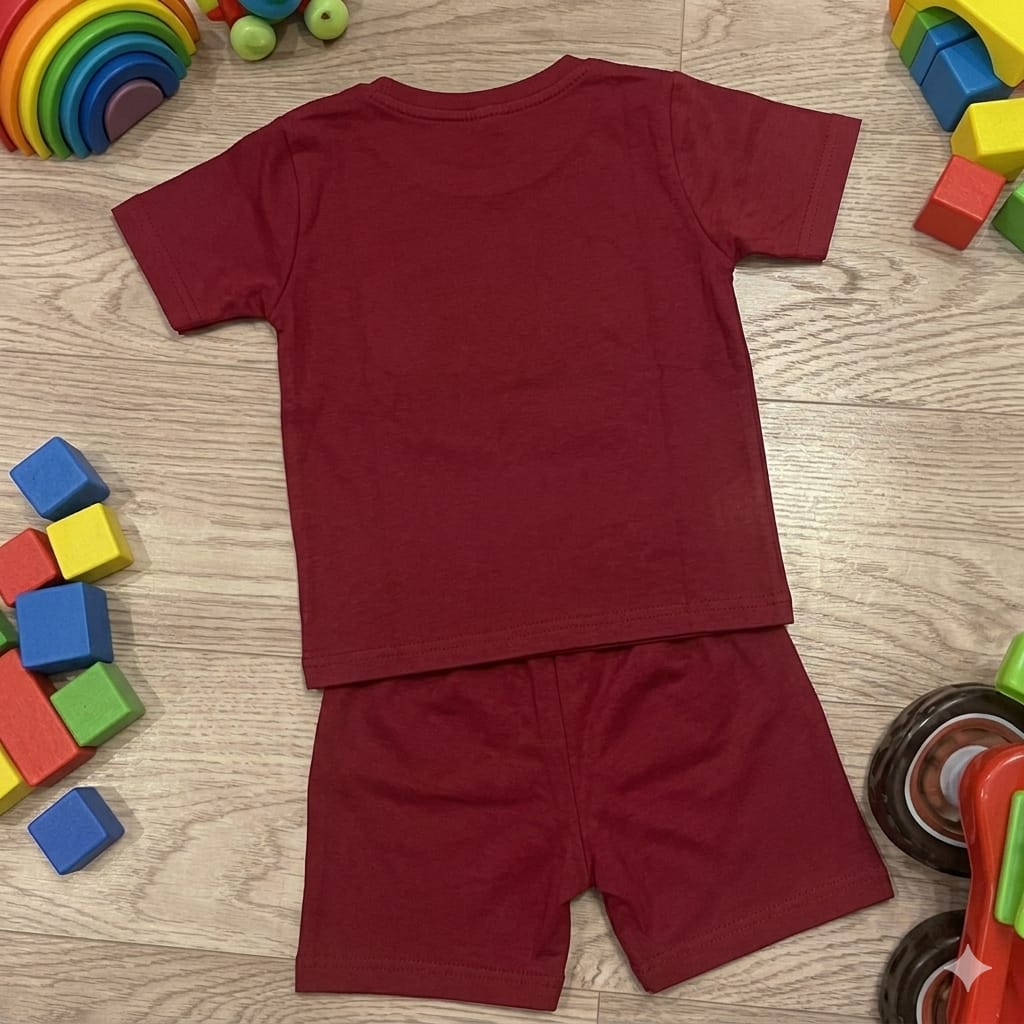 Kido Buzz® Red Lions Boys Set – Kids Summer Outfit, Toddler & Baby Boys Cotton Casual Wear