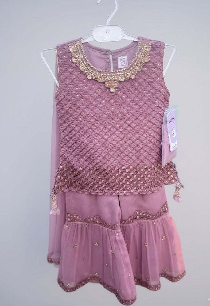 Kido Buzz® Girls Sharara Set with Kurti – Fancy Kids Party, Eid & Wedding Dress