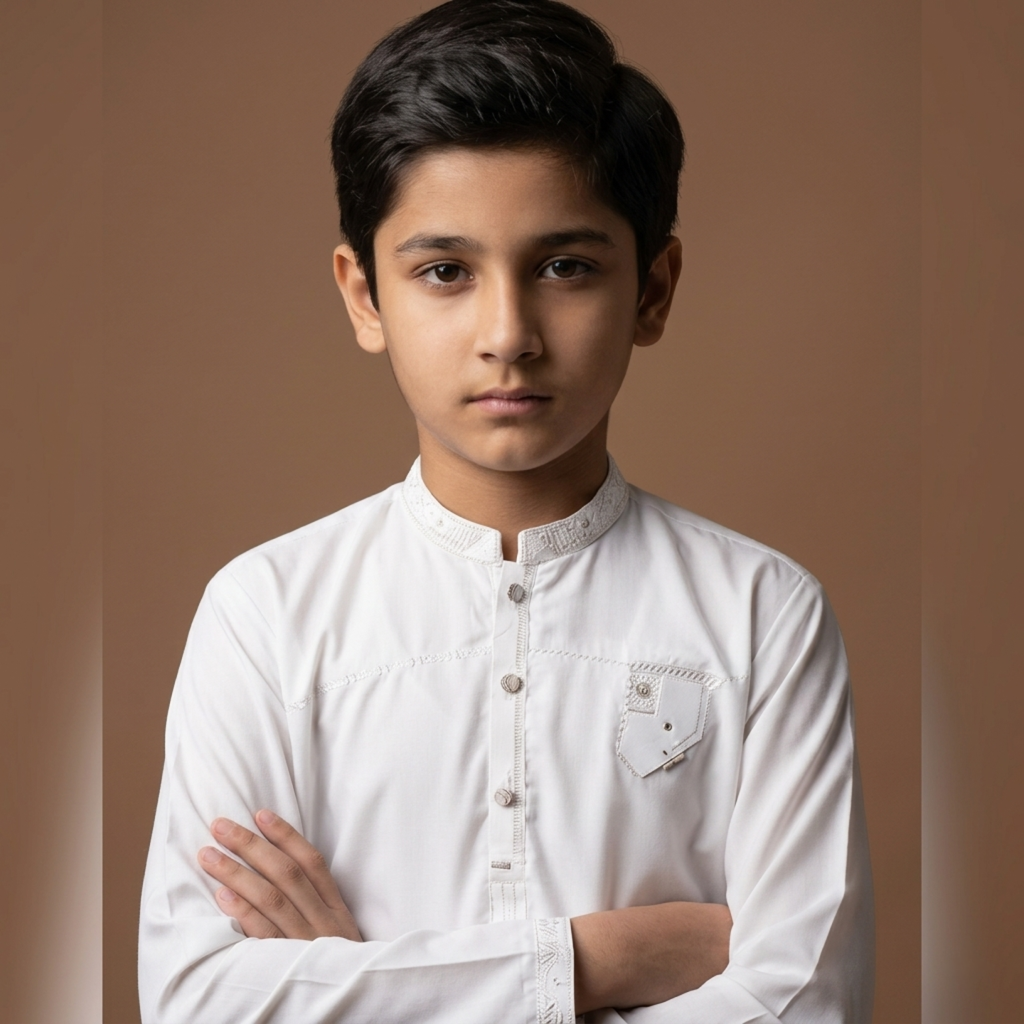 Kido Buzz® Boys White Shalwar Kameez Set – Kids Eid, Wedding & Party Dress