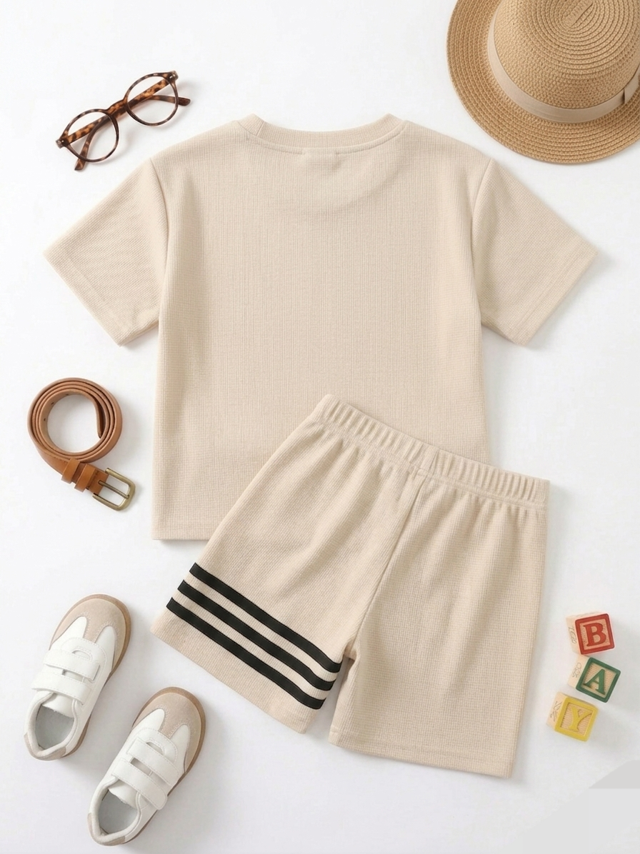 Kido Buzz® Over-Sized Boys Casual T-Shirt & Shorts Set – Kids Summer Outfit