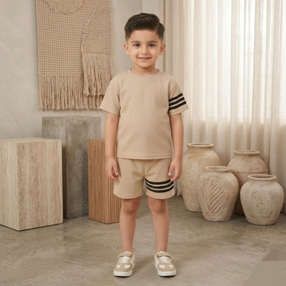 Kido Buzz® Over-Sized Boys Casual T-Shirt & Shorts Set – Kids Summer Outfit