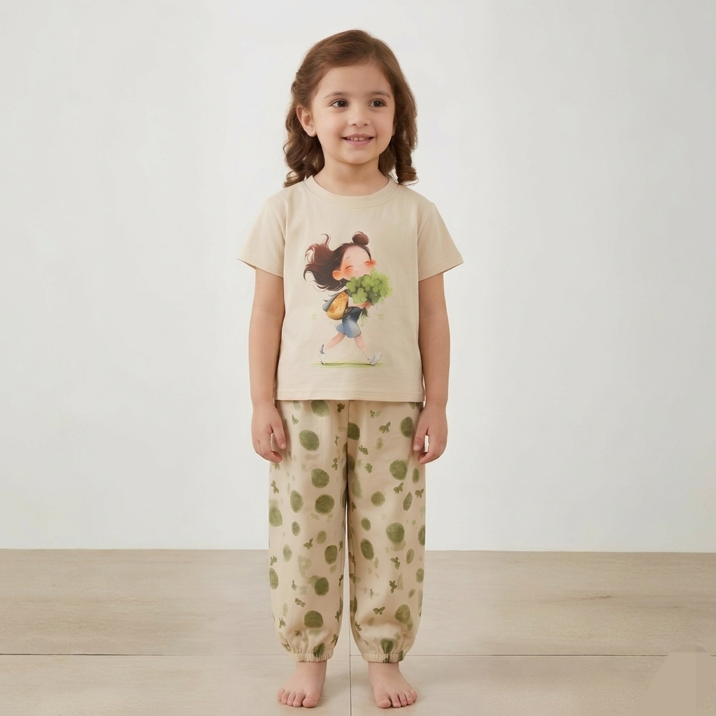 Kido Buzz® Little Girls Trouser Shirt Set – Pretty Kids Casual Outfit & Party Wear