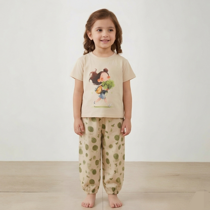 Kido Buzz® Little Girls Trouser Shirt Set – Pretty Kids Casual Outfit & Party Wear
