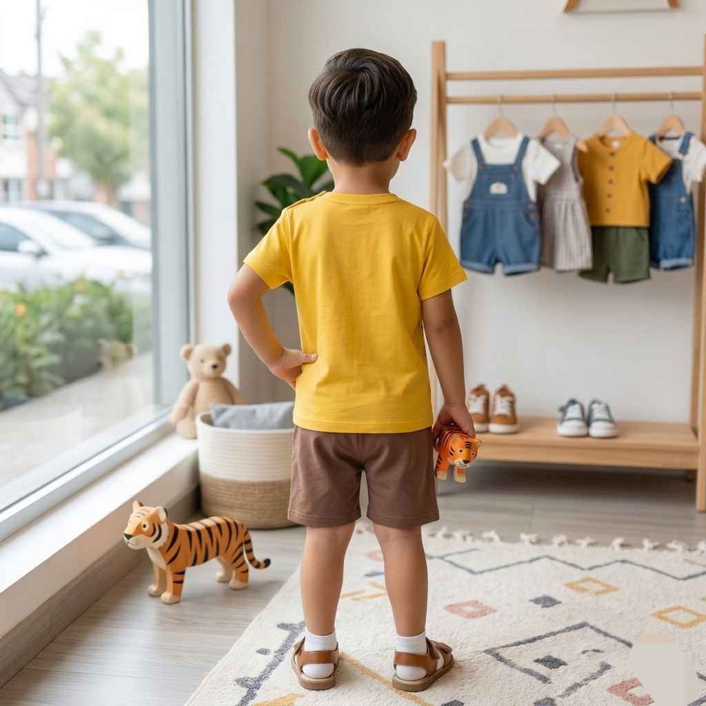 Kido Buzz® Little Boys Tiger T-Shirt & Shorts Set – Kids Cartoon Summer Outfit