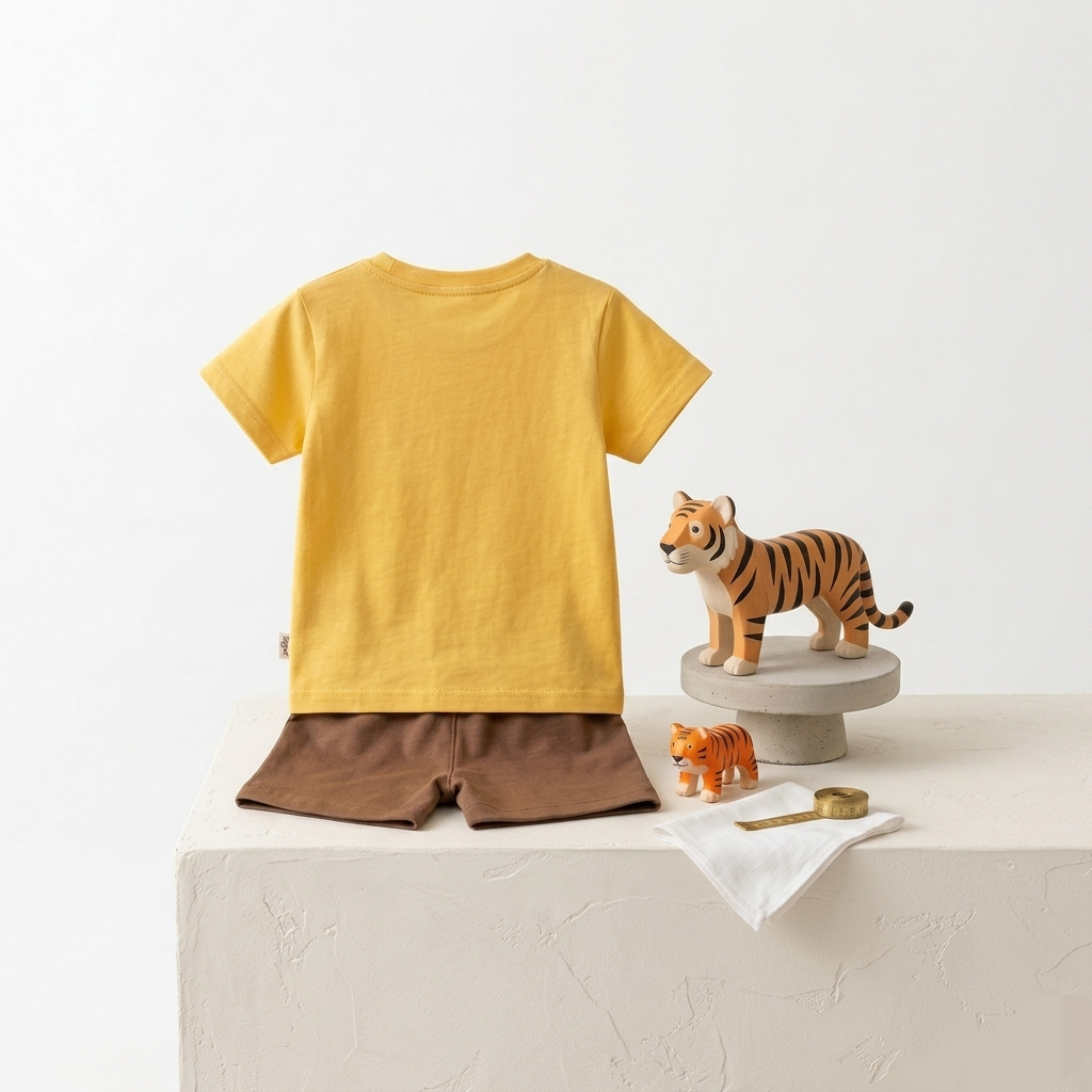 Kido Buzz® Little Boys Tiger T-Shirt & Shorts Set – Kids Cartoon Summer Outfit