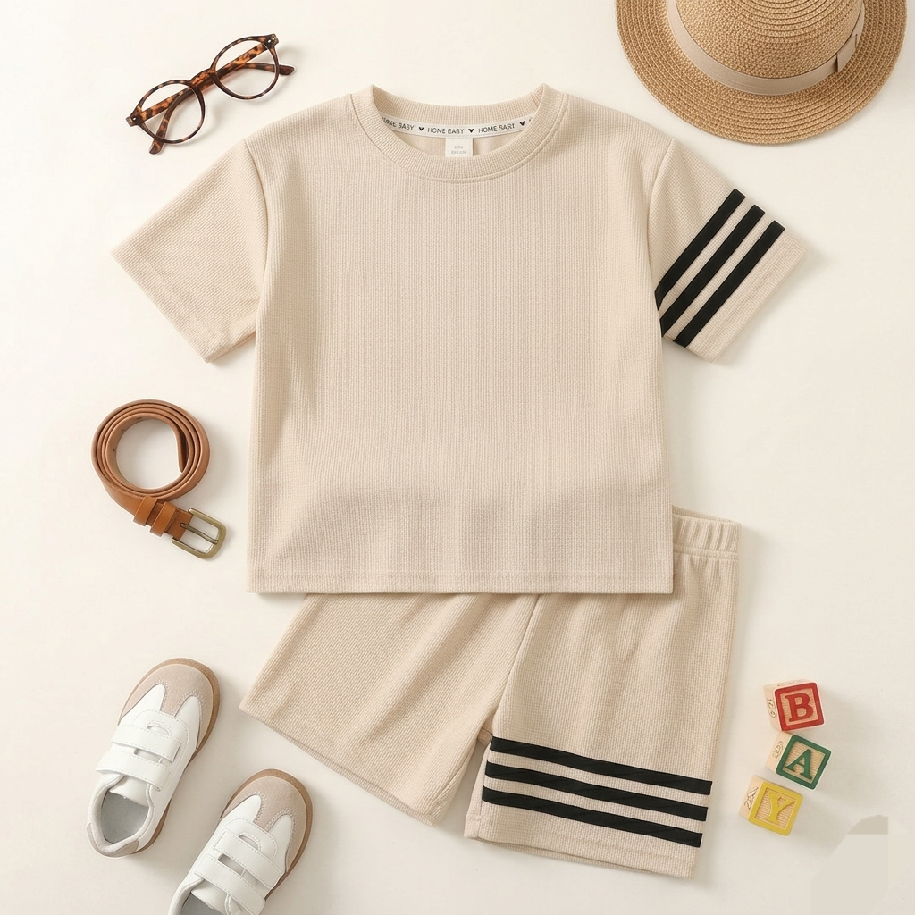 Kido Buzz® Over-Sized Boys Casual T-Shirt & Shorts Set – Kids Summer Outfit