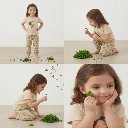 Kido Buzz® Little Girls Trouser Shirt Set – Pretty Kids Casual Outfit & Party Wear