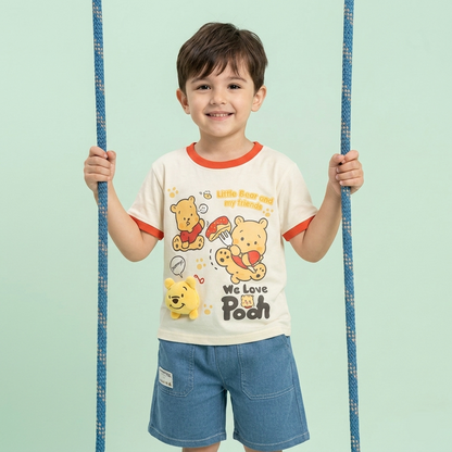 Kido Buzz® Boys Winnie the Pooh Cotton Summer Set – Toddler & Baby Boys Cartoon Casual Outfit