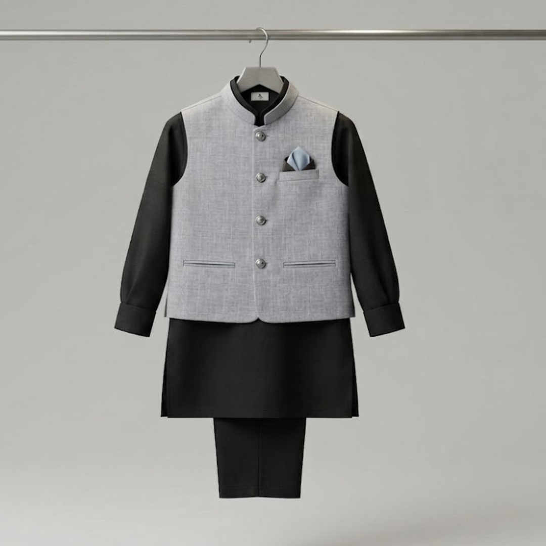 Kido Buzz® Boys Shalwar Kameez with Waistcoat | kameez shalwar + waistcoat