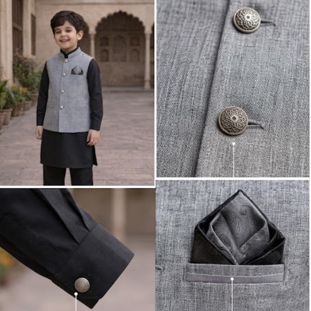Kido Buzz® Boys Shalwar Kameez with Waistcoat | kameez shalwar + waistcoat