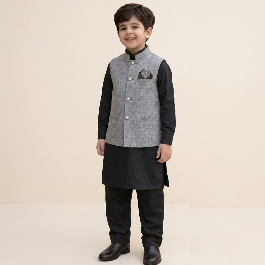 Kido Buzz® Boys Shalwar Kameez with Waistcoat | kameez shalwar + waistcoat