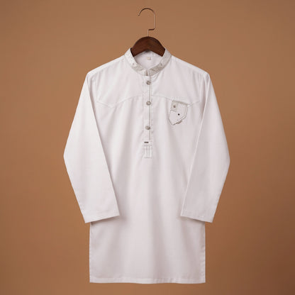 Kido Buzz® Boys White Shalwar Kameez Set – Kids Eid, Wedding & Party Dress