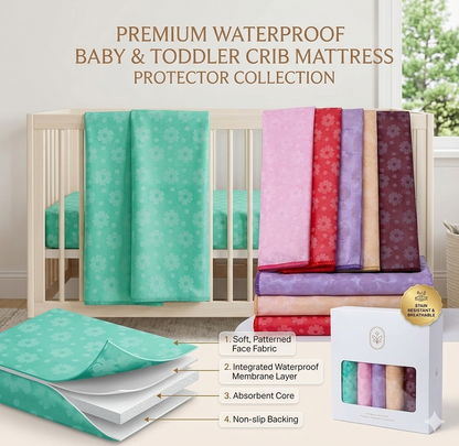 Kido Buzz® Kids Plastic Sheets | Waterproof Baby & Toddler Crib Mattress Protector