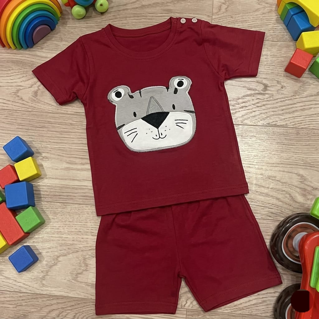 Kido Buzz® Red Lions Boys Set – Kids Summer Outfit, Toddler & Baby Boys Cotton Casual Wear