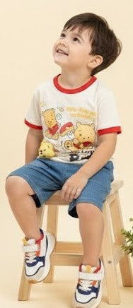 Kido Buzz® Boys Winnie the Pooh Cotton Summer Set – Toddler & Baby Boys Cartoon Casual Outfit