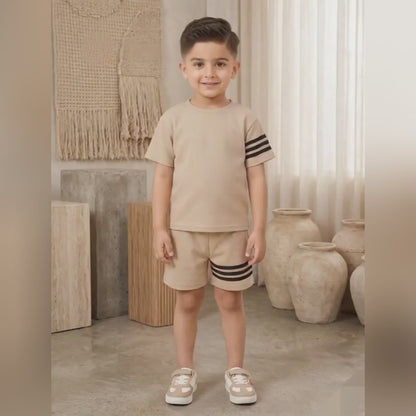 Kido Buzz® Over-Sized Boys Casual T-Shirt & Shorts Set – Kids Summer Outfit