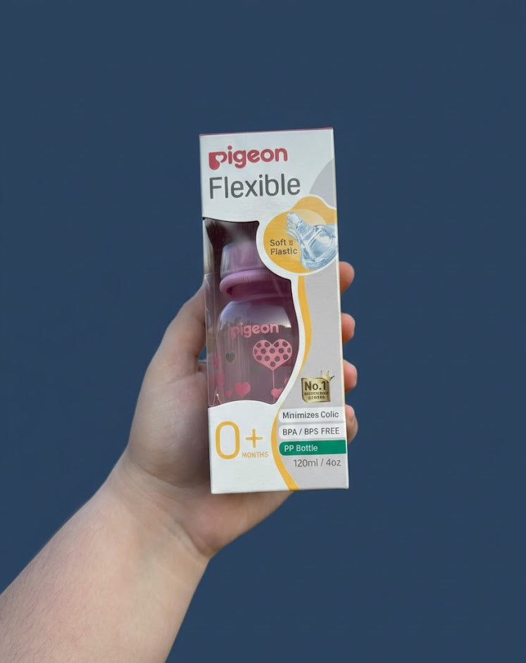 Kido Buzz® Original Pigeon Flexible Baby Feeding Bottle – BPA Free Feeder for Newborn Boys & Girls