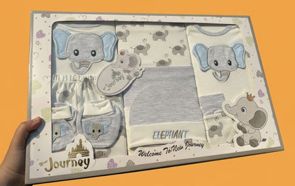 Kido Buzz® Elephant Baby Suiting 10-Piece Set – Newborn Cotton Clothing & Infant Gift Box