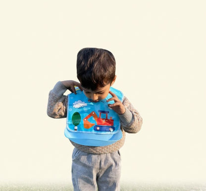 Kido Buzz® Silicone Baby Bib with Detachable Tray | Toddler Feeding Clean Mealtime Bib