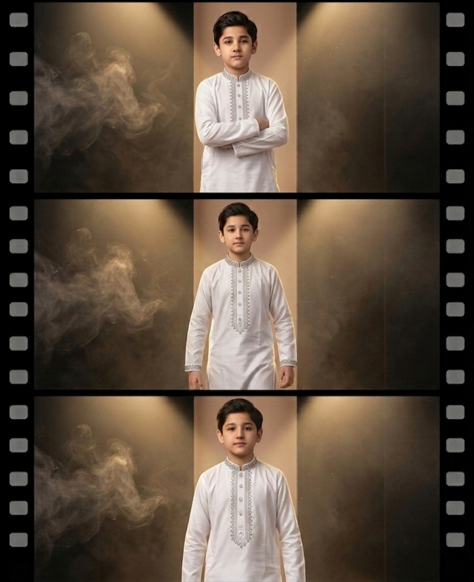 Kido Buzz® Little Boys White Shalwar Kameez Set